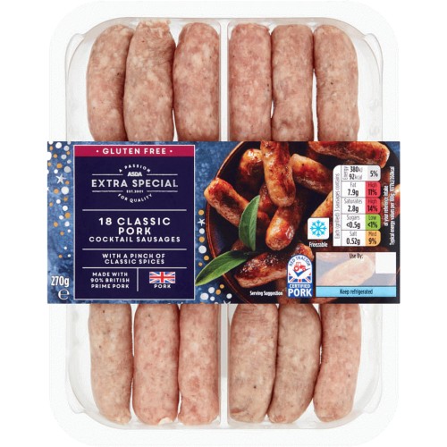 ASDA Extra Special 18 Pork Cocktail Sausages (270g) Compare Prices
