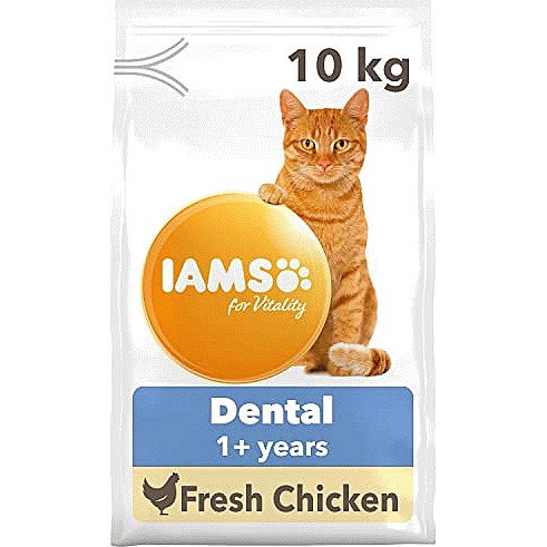 IAMS for Vitality Dental Dry Cat Food with Fresh chicken (10kg)