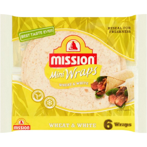 6 Wheat & White Mini Wraps