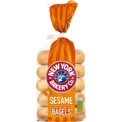 5 Sesame Bagels Fresher for Longer