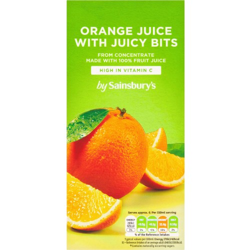 Sainsbury s Pure Orange Juice With Bits 1 Litre Compare Prices
