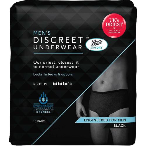 Boots Staydry Men's Discreet Underwear Size Medium Black (10 Pairs) -  Compare Prices & Where To Buy 