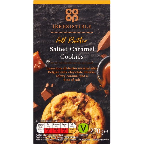 Coop Irresistible All Butter Salted Caramel Cookies (200g) Compare