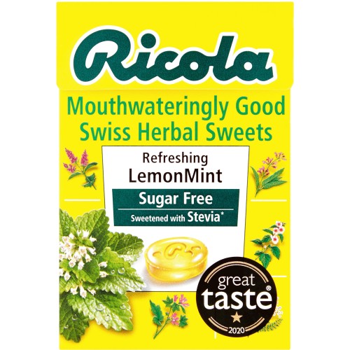 Ricola Cranberry Swiss Herb Lozenges Sugar Free Candy Soothing Refreshing  40g.