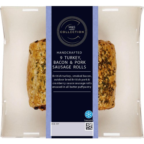 M&S Collection 9 Turkey Bacon & Pork Sausage Rolls (423g) Compare