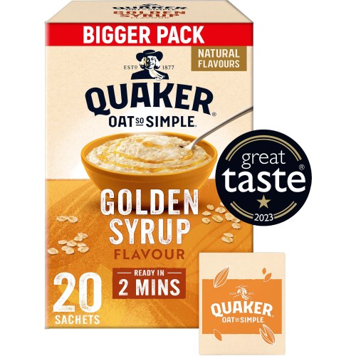 Quaker Oat So Simple Golden Syrup Family Pack Porridge Sachets (20 x 720g)
