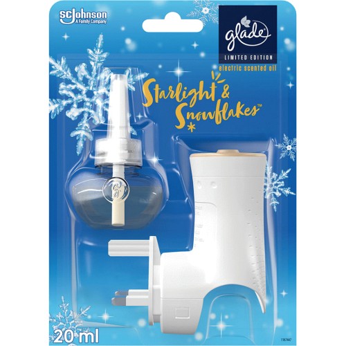 Glade Electric Scented Oil Holder & Refill Starlight & Snowflakes