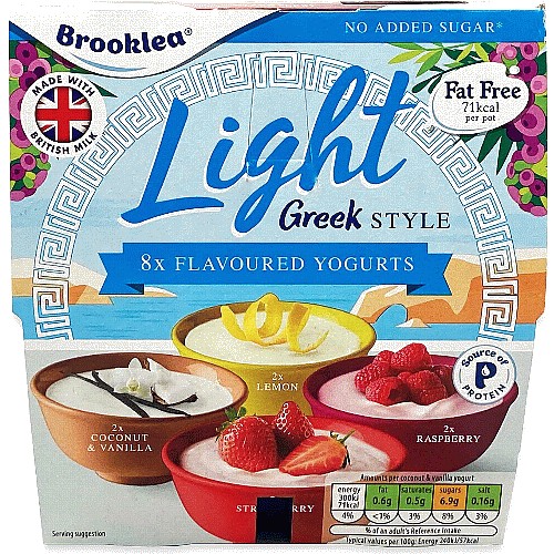 Fat Free Greek Style Yogurt Coconut & Vanilla Strawberry Raspberry