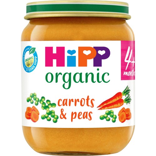 Organic Carrots & Peas Baby Food Jar 4+ Months