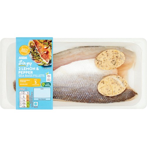 ASDA Zingy 2 Lemon & Pepper Sea Bass Fillets (200g) Compare Prices & Where To Buy Trolley.co.uk