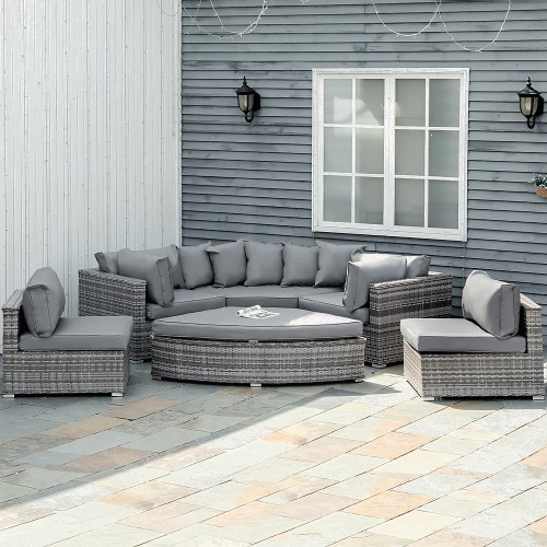Outsunny 6 Seater Grey Rattan Wicker Sofa Lounge Set Compare Prices & Where To Buy Trolley.co.uk