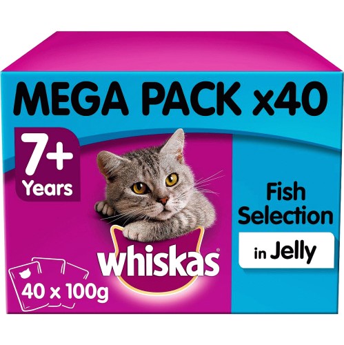 Senior Wet Cat Food Pouches Fish in Jelly Mega Pack