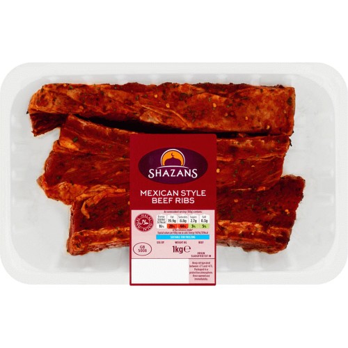 Shazans Mexican Style Beef Ribs (1kg) Compare Prices & Where To Buy