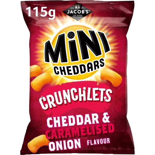 Jacob's Mini Cheddars Crunchlets Cheddar and Caramelised Onion (115g ...