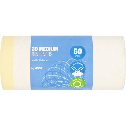 ASDA 30 Medium Drawstring Bin Liners (Swing) 50 Litres - ASDA