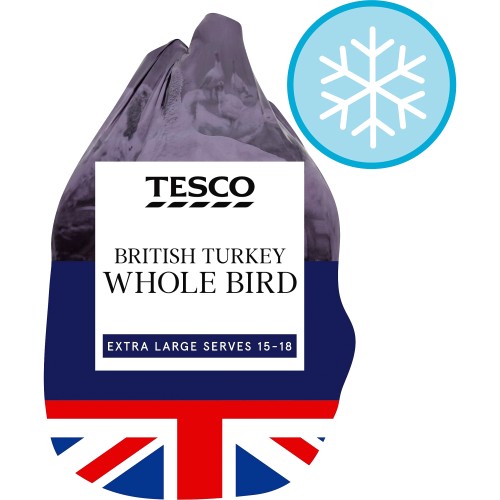 Tesco British Frozen Extra Large Basted Whole Turkey Bird 7.0-8.8Kg