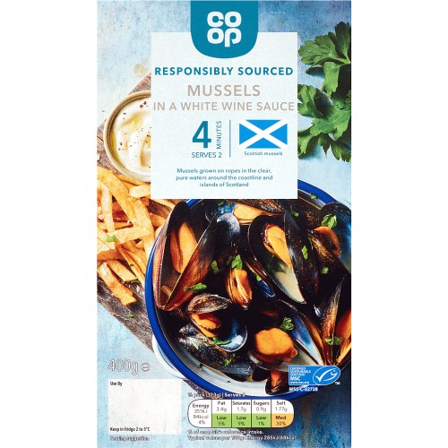 Coop Cooked Mussels in a White Wine Sauce (400g) Compare Prices