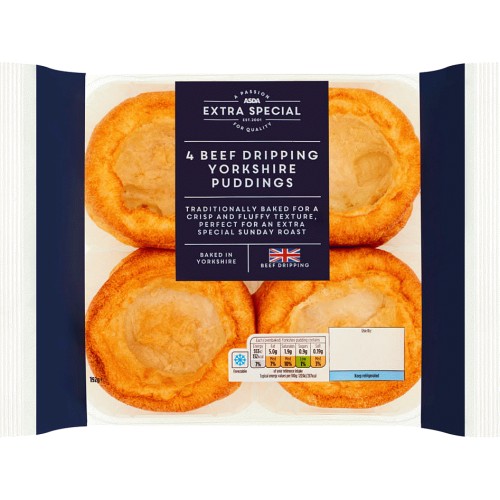 ASDA Extra Special 4 Beef Dripping Yorkshire Puddings (192g) Compare