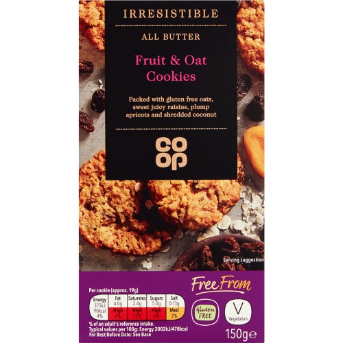 Coop Irresistible Free From All Butter Fruit & Oat Cookies (150g