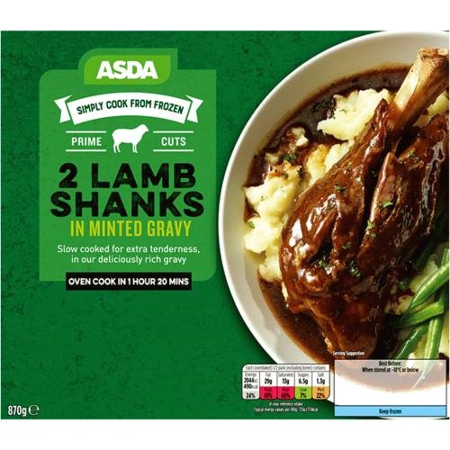 ASDA Simply Cook from Frozen 2 Lamb Shanks in Minted Gravy (870g