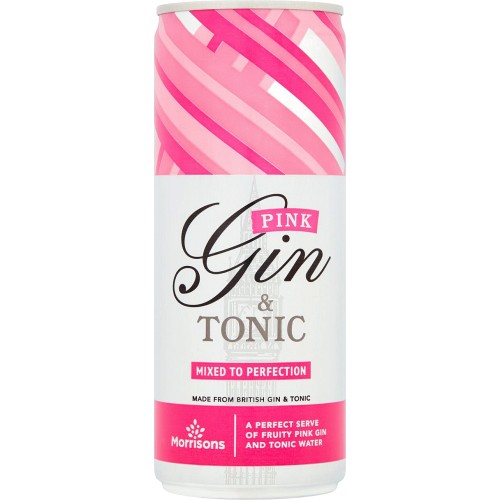 Morrisons Pink Gin & Tonic (250ml) Compare Prices & Where To Buy