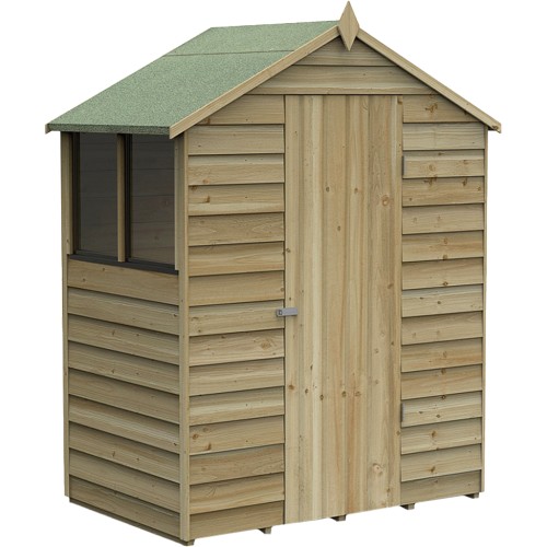 Forest Garden 5x3ft Overlap Apex Garden Shed Wooden Garden Shed