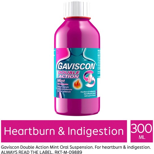 Double Action Heartburn & Indigestion Liquid Mint Flavour