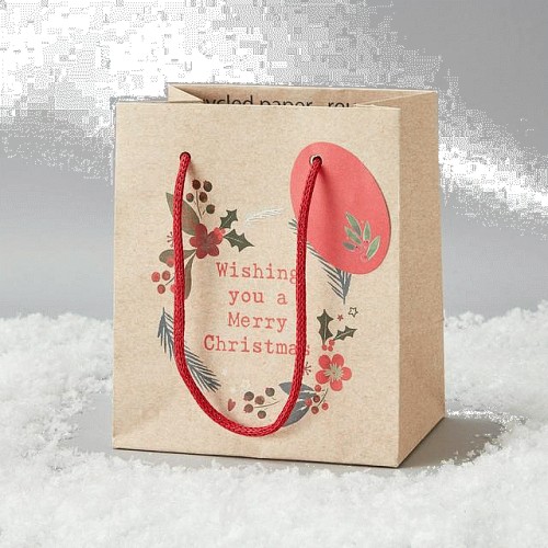 Morrisons Kraft Foliage Small Christmas Gift Bag Compare Prices