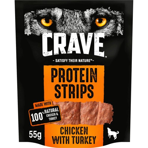 CRAVE Protein Strips Turkey & Chicken (55g)