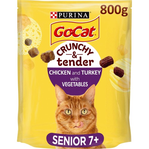 Go-Cat Crunchy & Tender Senior Dry Cat Food Chicken & Veg