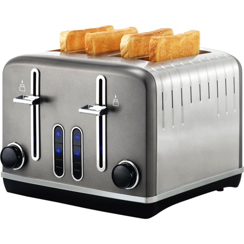 Tesco Deco Navy Stainless Steel 4 Slice Toaster Compare Prices