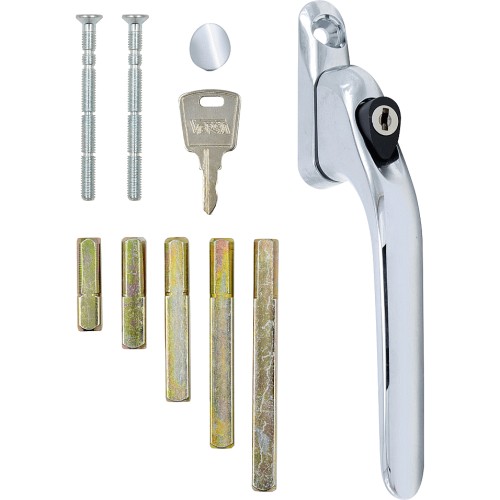Versa Chrome Lockable Straight Window Handle with 5 Precut Spindles ...