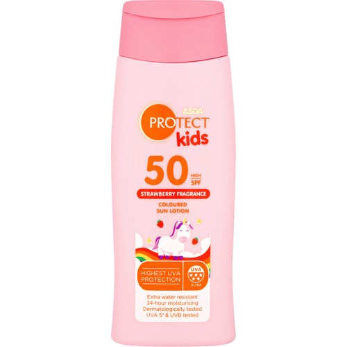 ASDA Protect Kids Strawberry Fragrance Coloured Sun Lotion High SPF50 (200ml) Compare Prices