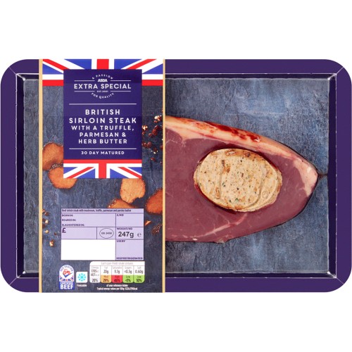 ASDA Extra Special British Sirloin Steak with Truffle Parmesan & Herb