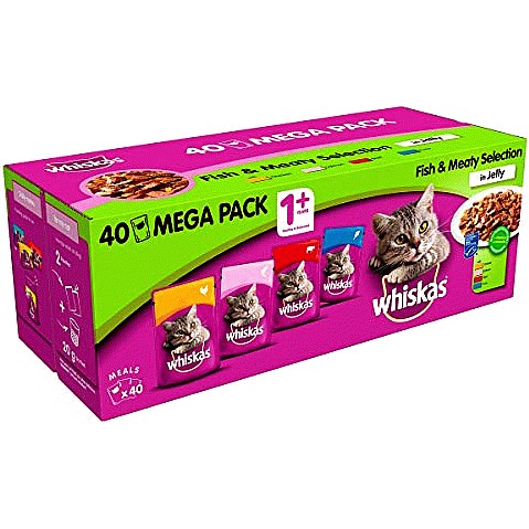 Adult Wet Cat Food Pouches Fish & Meat in Jelly Mega Pack