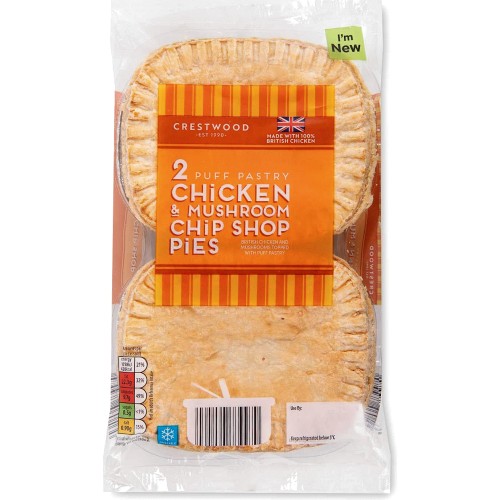 Crestwood Chicken & Mushroom Puff Pastry Chip Shop Pies Compare