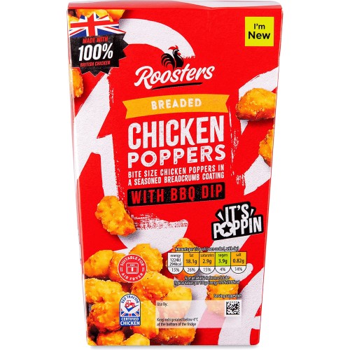 Roosters Breaded Chicken Poppers With BBQ Dip (340g) - Compare Prices ...