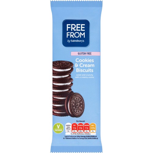Sainsbury's Free From Cookies & Cream Biscuits (160g) Compare Prices