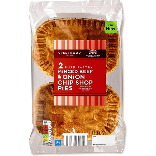 Crestwood Puff Pastry Minced Beef & Onion Chip Shop Pies Compare