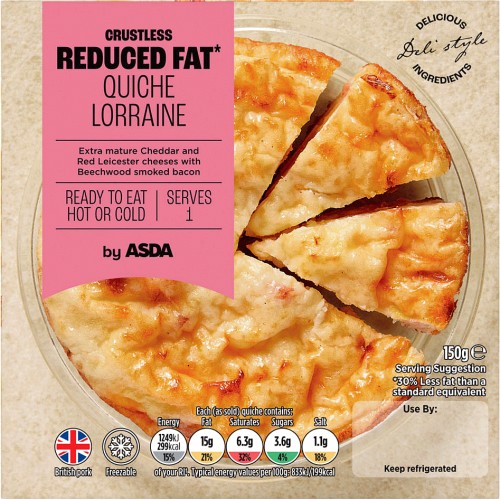 ASDA Family Crustless Vegetable Mozzarella & Pesto Quiche (340g ...