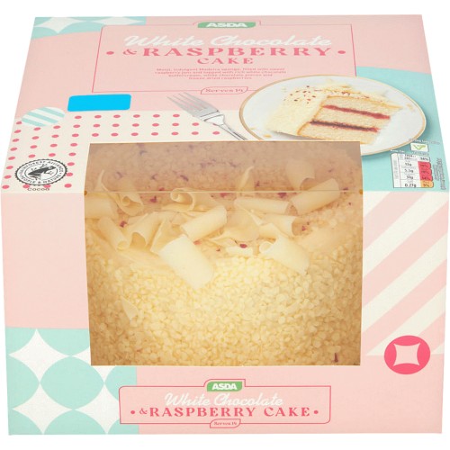 ASDA White Chocolate & Raspberry Celebration Cake (1kg) Compare