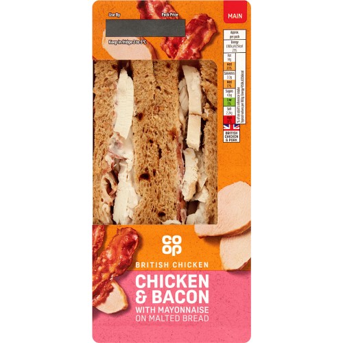 Coop Chicken & Bacon with Mayonnaise on Malted Bread Compare Prices