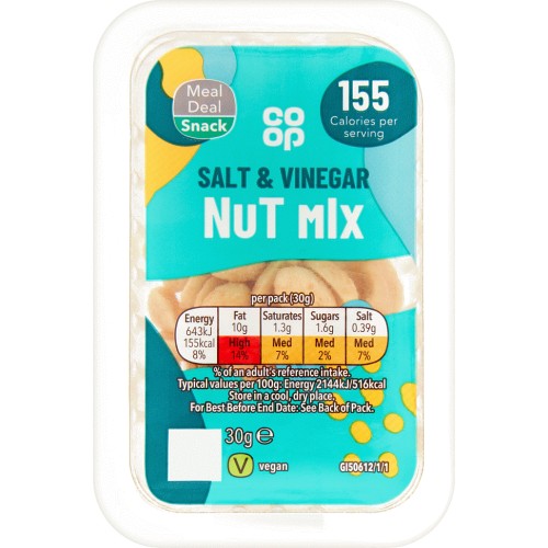 Coop Salt & Vinegar Nut Mix (30g) Compare Prices & Where To Buy