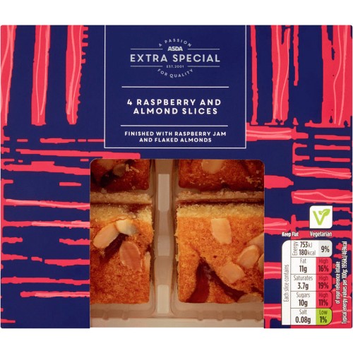 ASDA Extra Special 4 Raspberry and Almond Slices (4) - Compare Prices ...