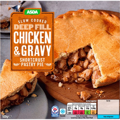 ASDA Deep Fill Chicken & Gravy Shortcrust Pastry Pie (500g) Compare