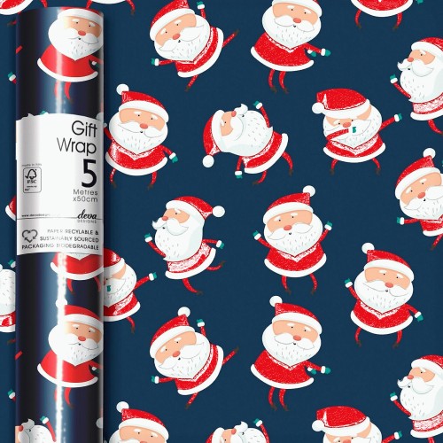 Dancing Santa Christmas Gift Wrap Roll (5m) Compare Prices & Where To