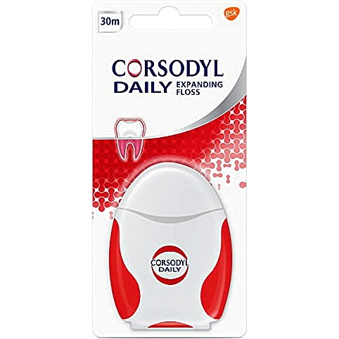 Corsodyl Expanding Floss Daily Plaque Removal For Healthy Gums (30m