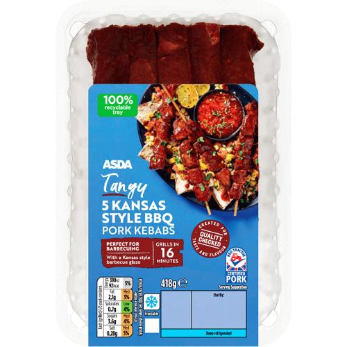 ASDA Tangy 5 Kansas Style BBQ Pork Kebabs (418g) Compare Prices