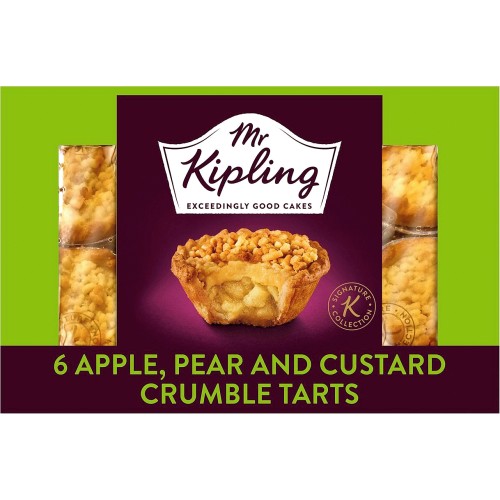 Signature Collection 6 Apple Pear and Custard Crumble Tarts