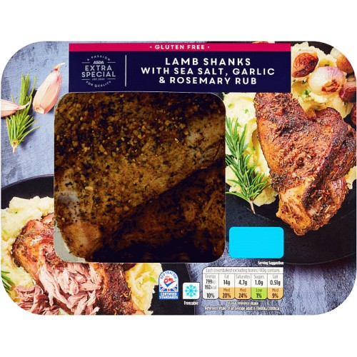 ASDA Extra Special Lamb Shanks with Sea Salt Garlic & Rosemary Rub Per